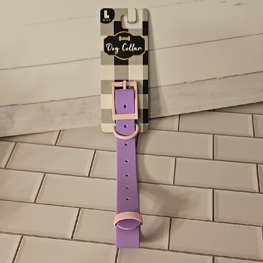 Large (16"-26"in) Purple and Pink Dog Collar
